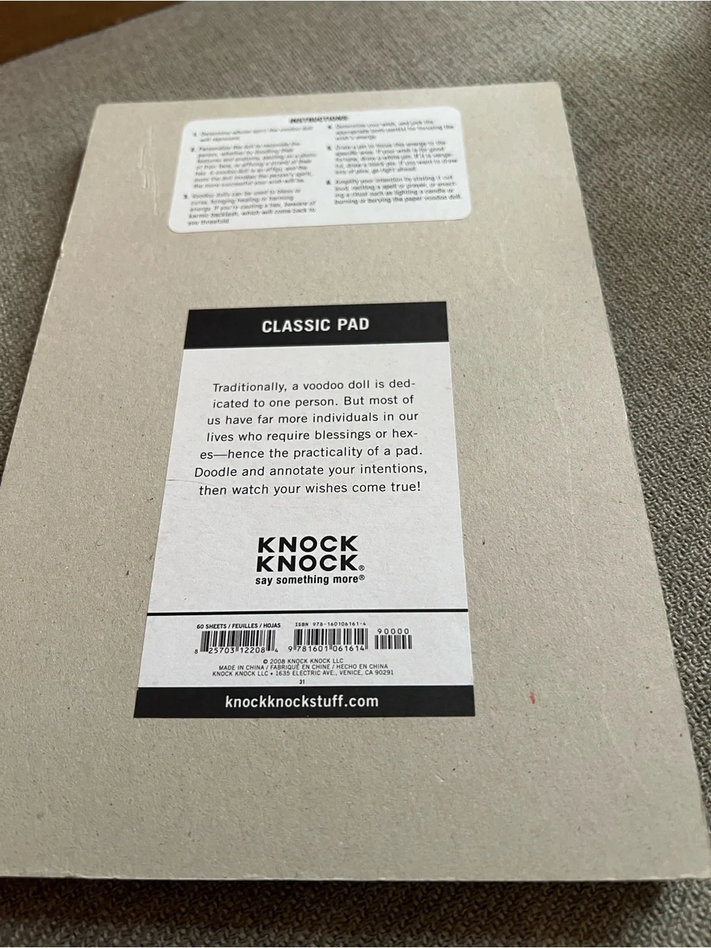 Knock Knock Paper Voodoo Classic Note Pad, 58 Sheets (6 x 9-Inches)